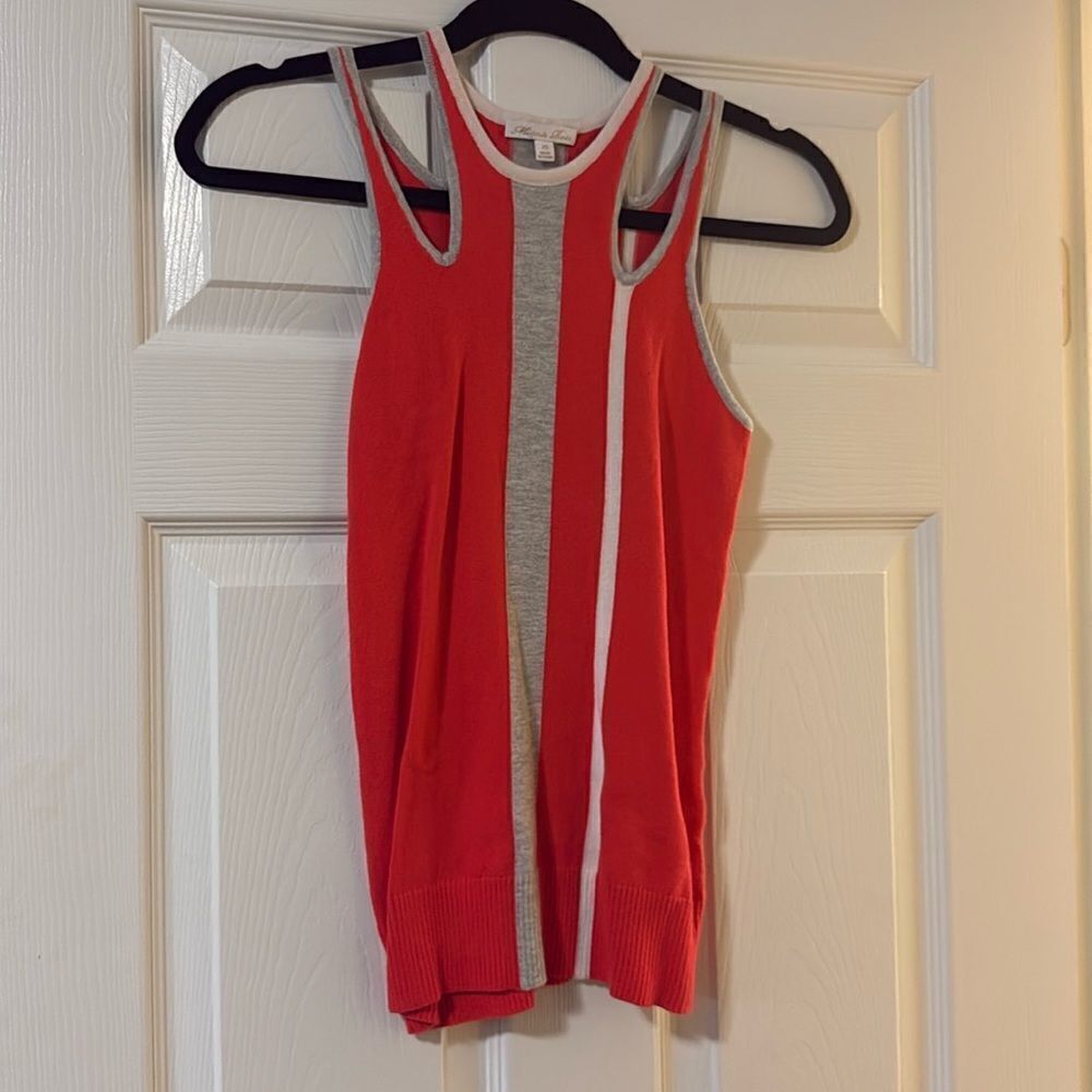 Minnie Rose Red, Gray & White Striped Knit Top - Size XS - Like New - Picture 2 of 5